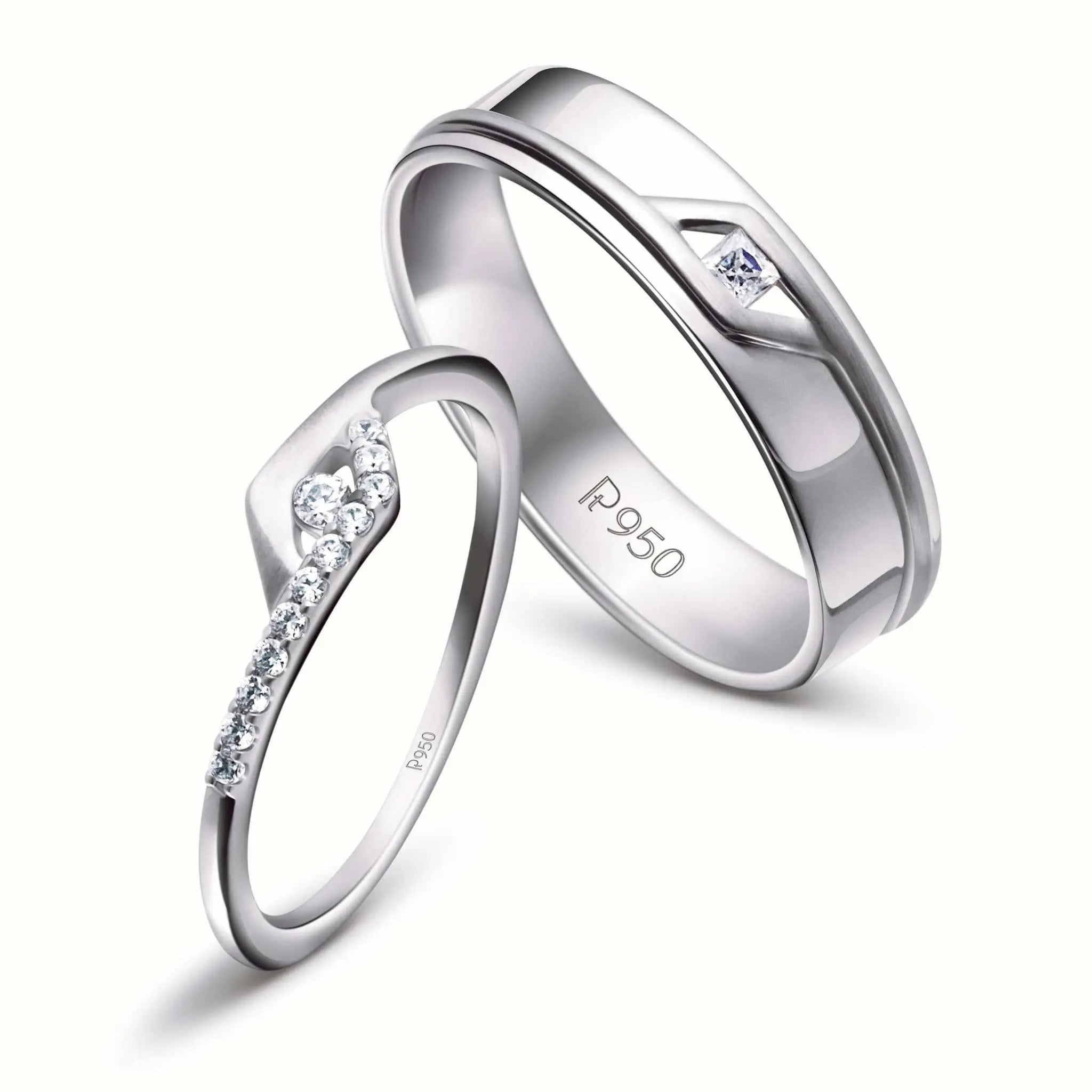 Matte 925 Silver Plated Platinum Couple Rings - Couple Rings